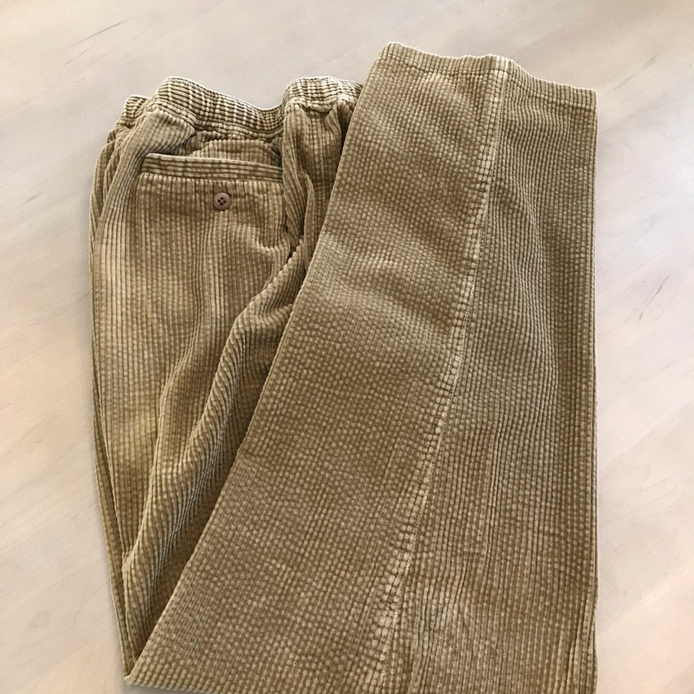 The Territory Ahead Men's Tan Corduroy Pants with Elastic Waist in Large